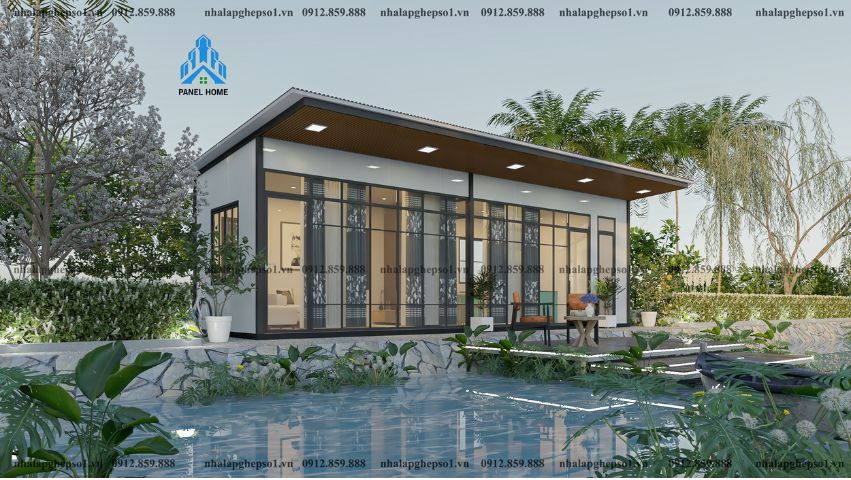 Nhà lắp ghép panel bên sông
