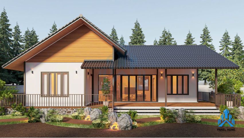 Nhà lắp ghép chữ L hiện đại 