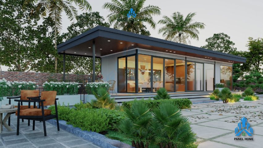 Nhà lắp ghép Panel chữ I nghỉ dưỡng hiện đại 2 phòng ngủ 1 wc