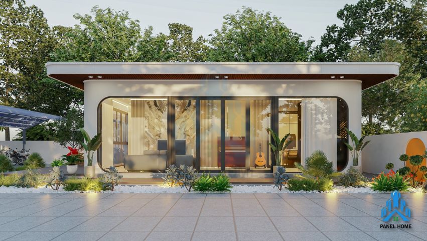 Nhà lắp ghép Panel nghỉ dưỡng hiện đại độc đáo 2 phòng ngủ - 1wc