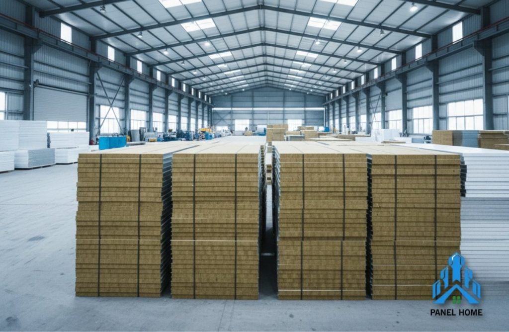 tấm panel rockwool - panel bông khoáng