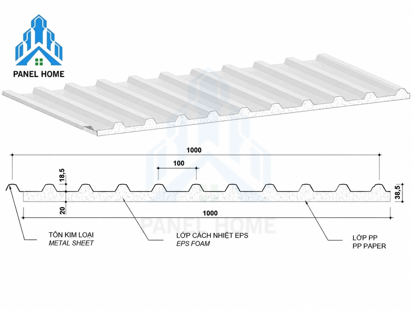 Tôn chống nóng EPS giá rẻ nhẹ và dễ thi công