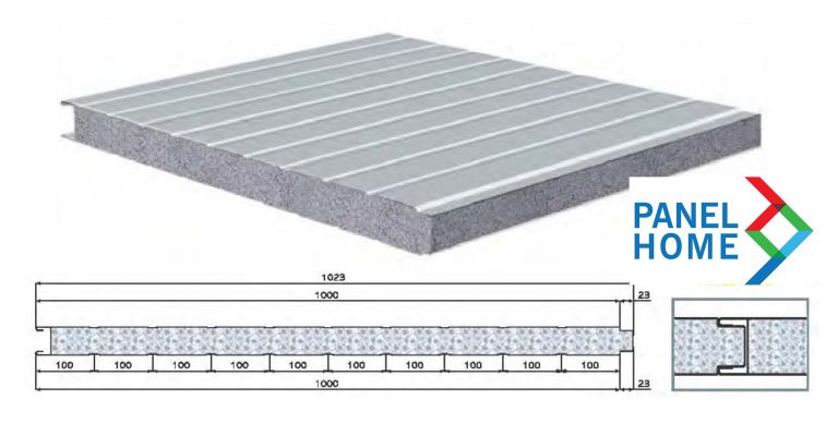 Panel vách trong EPS mặt gân 9 sóng nhỏ
