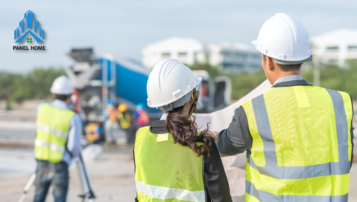 Khảo sát vị trí thi công trước khi lắp đặt tấm panel tường ngoài