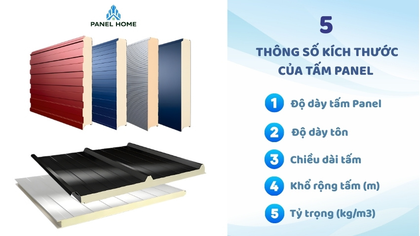 Kích thước chuẩn nhất các tấm panel cách nhiệt 2025