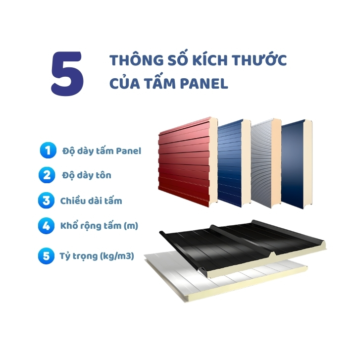 Kích thước chuẩn nhất các tấm panel cách nhiệt 2025