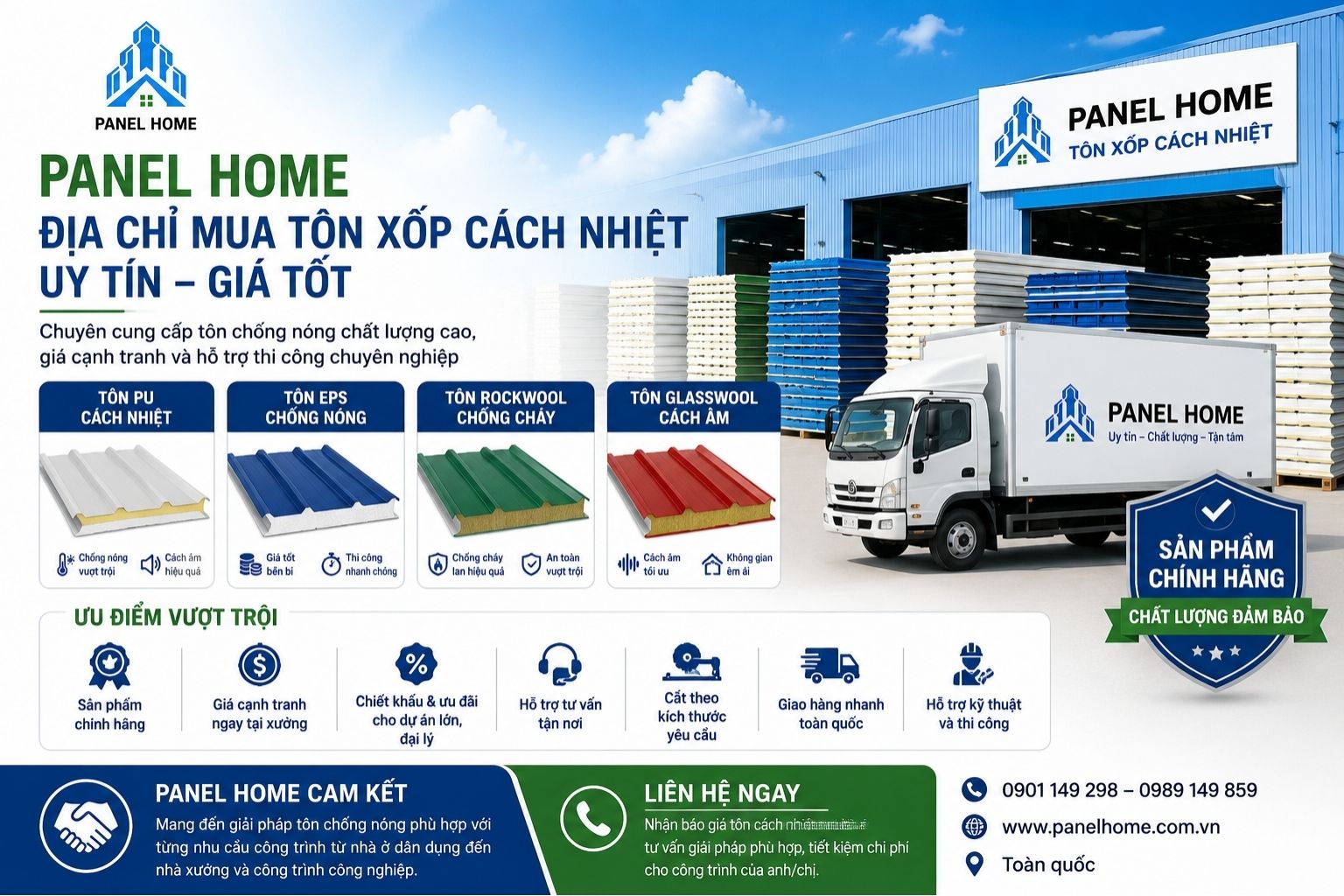 Địa chỉ mua tôn chống nóng uy tín giá tốt tại Panel Home