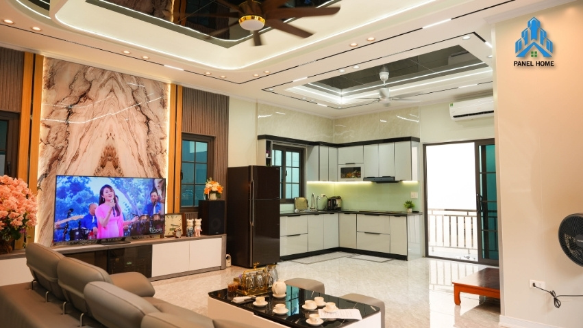 Nhà ở dân dụng sử dụng tấm panel nhà lắp ghép hiện đại