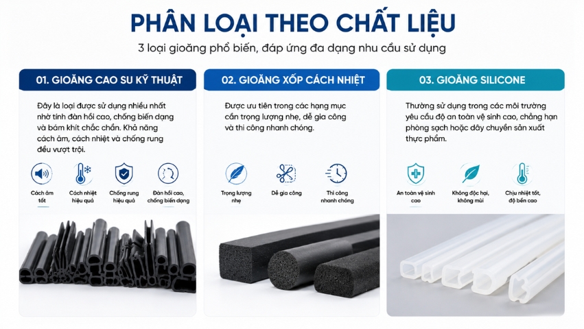 Các loại gioăng panel phổ biến
