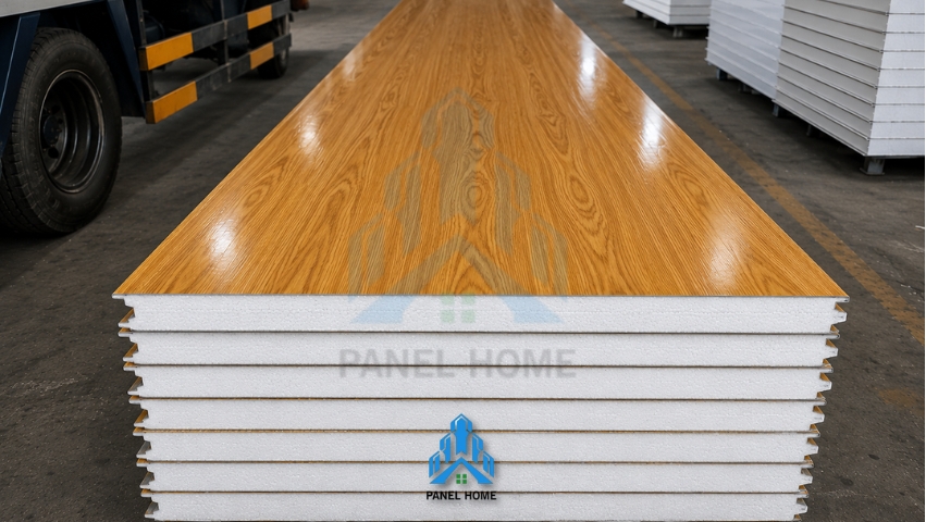 Tấm panel EPS vân gỗ cách nhiệt cách âm giá tốt