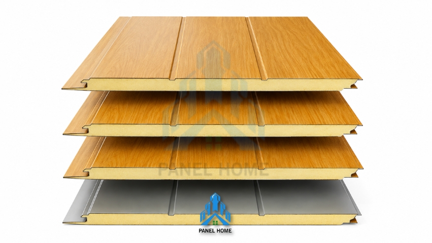 Tấm panel PU vân gỗ chống nóng cách nhiệt cao cấp