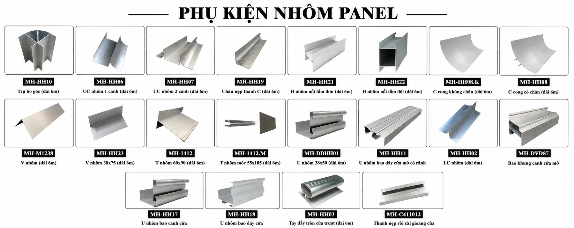 Bảng Giá Chi Tiết Các Loại Phụ Kiện Thi Công trần vách panel