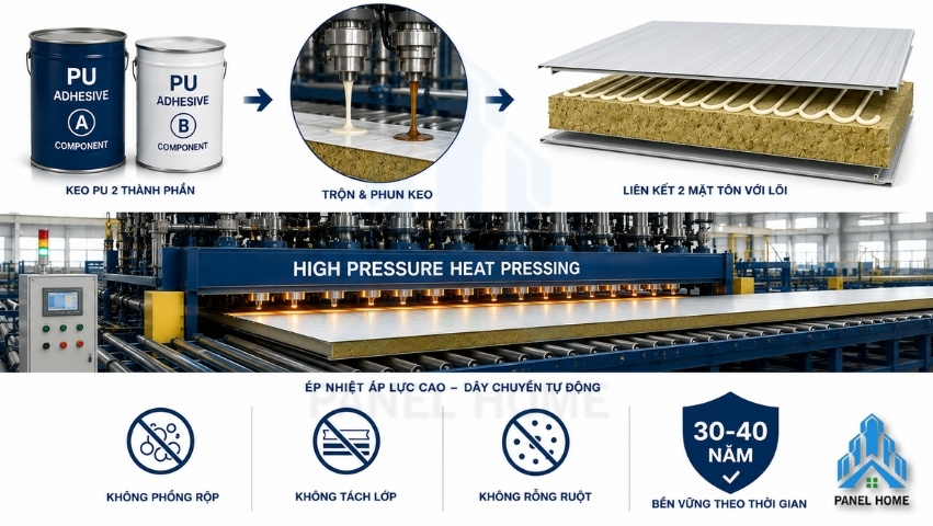 Hệ keo polyurethane liên kết tấm panel vách ngăn