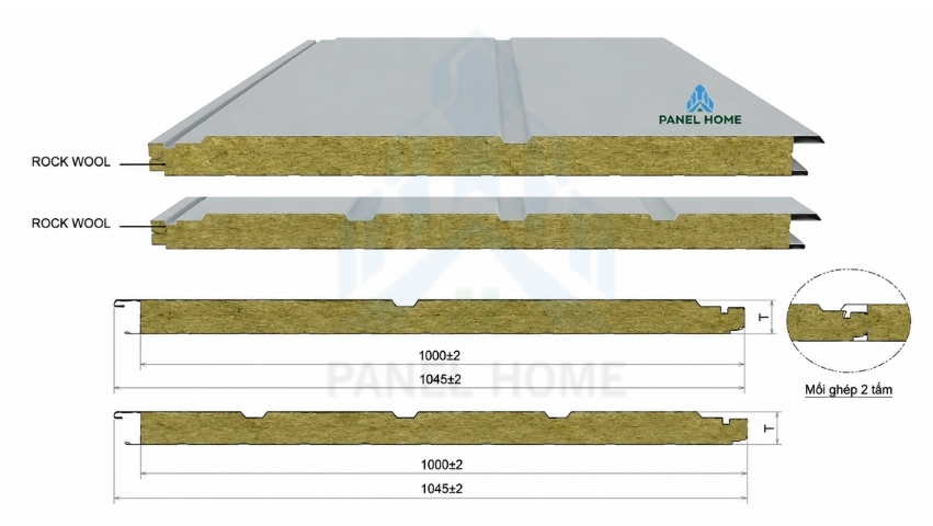 Panel rockwool làm vách ngoài nhà xưởng