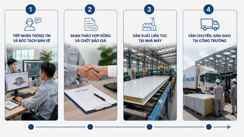 Quy trình mua tấm panel vách ngăn