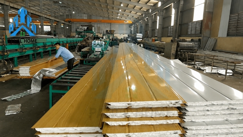 Trần tôn xốp 3 lớp Panel Home cách nhiệt, cách âm cho nhà ở và nhà xưởng