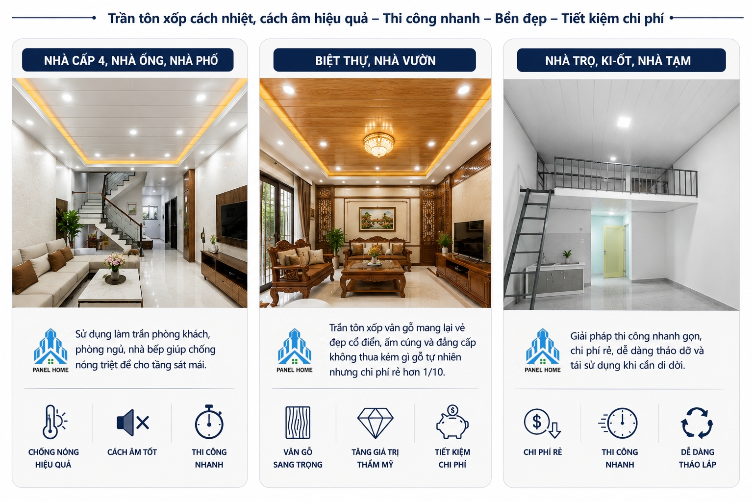 Trần tôn xốp cho phòng khách và nhà ở