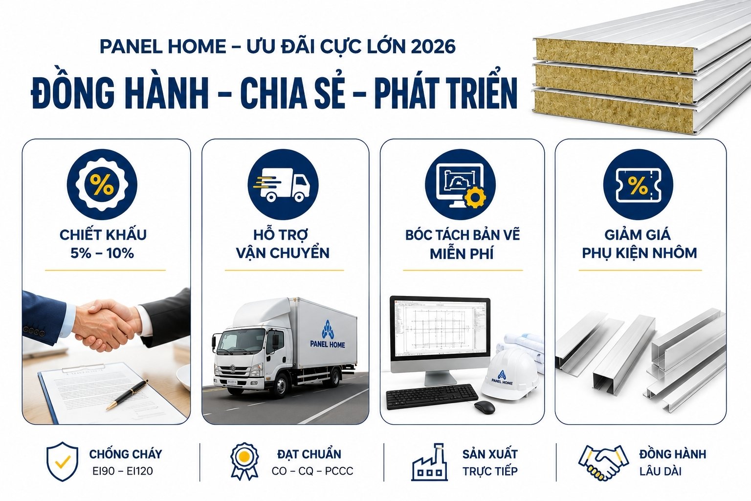 Ưu đãi khi mua panel rockwool