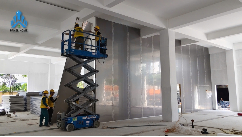 Liên kết các tấm panel cách âm bằng hệ ngàm và phụ kiện