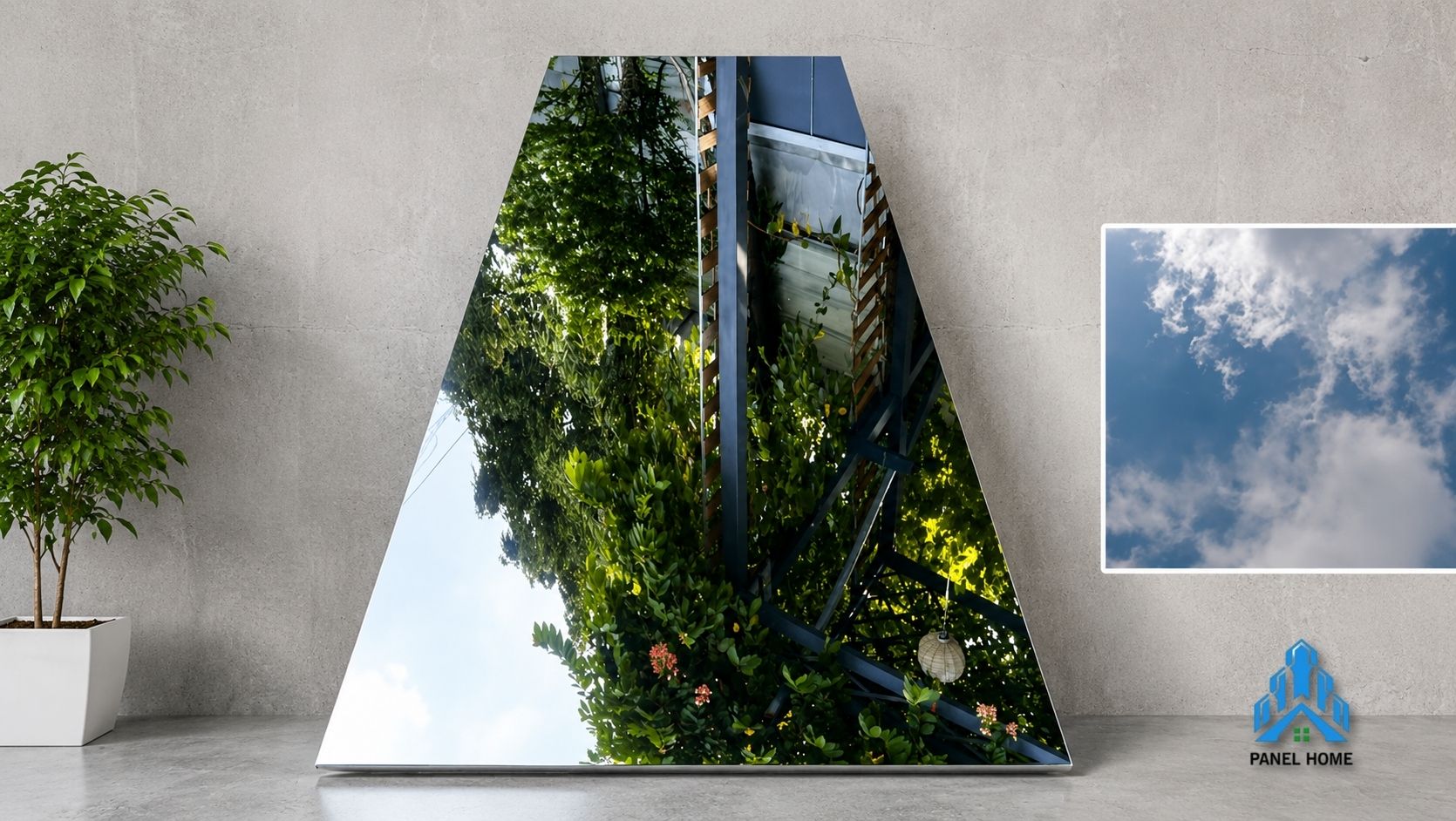 Tấm ốp than tre tráng gương bạc Silver Mirror 2