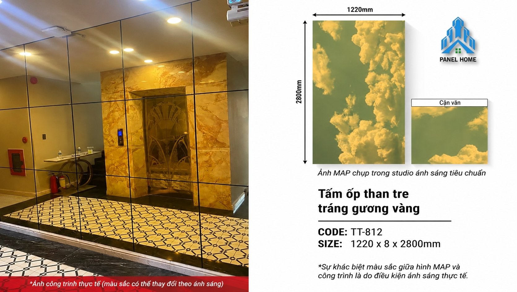 thông số kỹ thuật phổ biến của tấm ốp than tre tráng gương