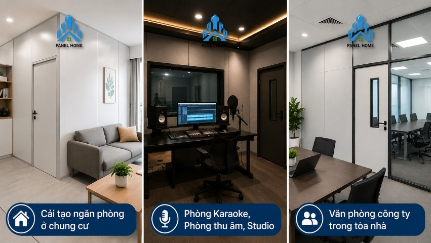 Vách panel cách âm cho chung cư văn phòng phòng họp và studio