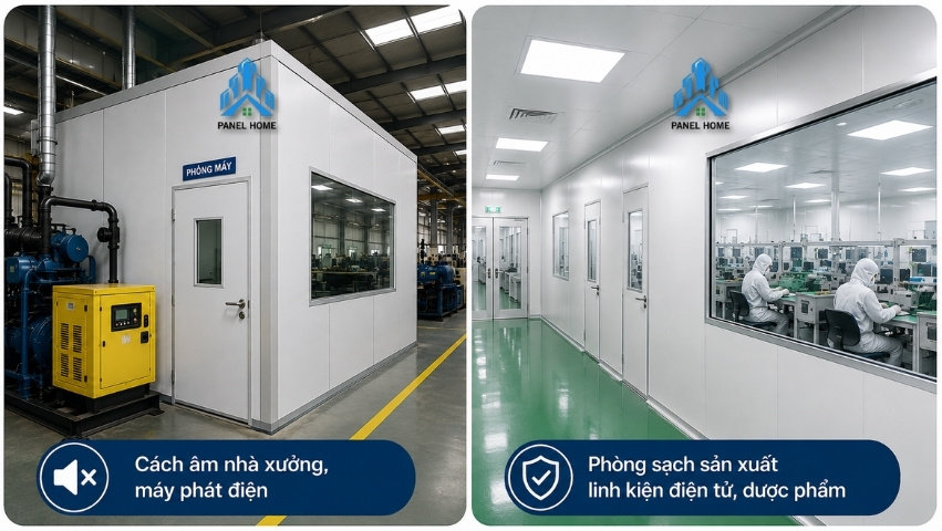 Vách panel cách âm cho nhà xưởng và phòng máy